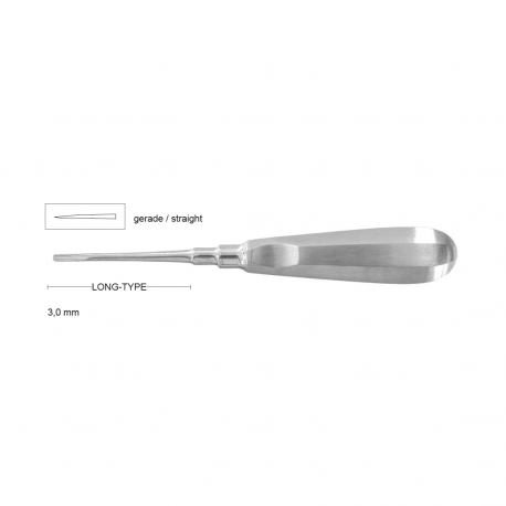 Luxator Long-Type drept, 3 mm 13-22LX - HLW
