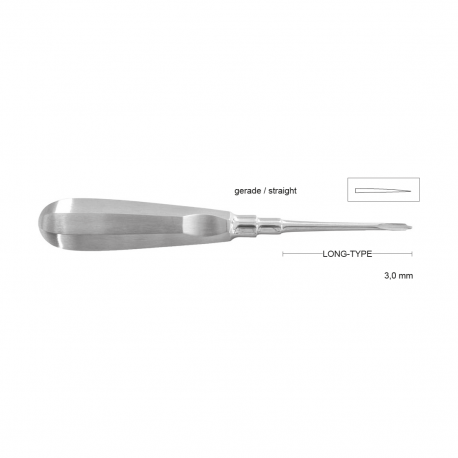 Luxator Long-Type drept, 3 mm 13-35LX - HLW
