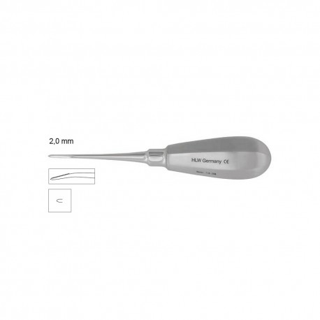 Elevator radacina curbat zimtat Bein, 2 mm 13-3BCZ - HLW
