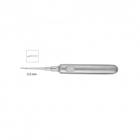 Elevator radacini drept, 2,5 mm, Heidbrink 13-7HB - HLW