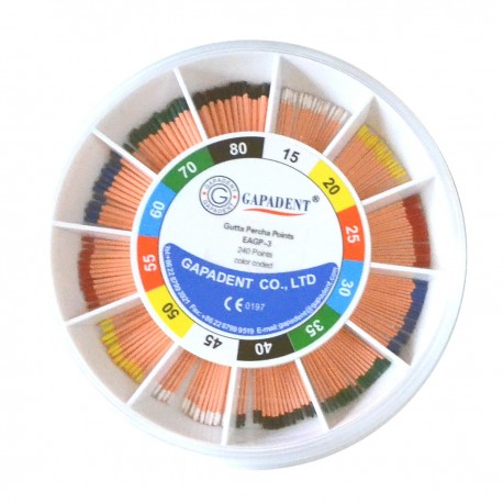 Conuri Gutta Percha asortate, 15-80 240 buc