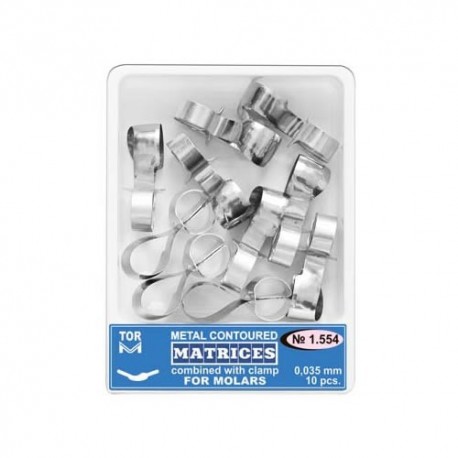 Matrici metalice conturate cu cleme, molari, 1.554, 10 buc - TOR VM