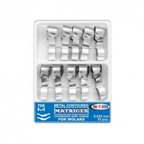 Matrici metalice conturate cu cleme, molari, 1.559, 10 buc - TOR VM