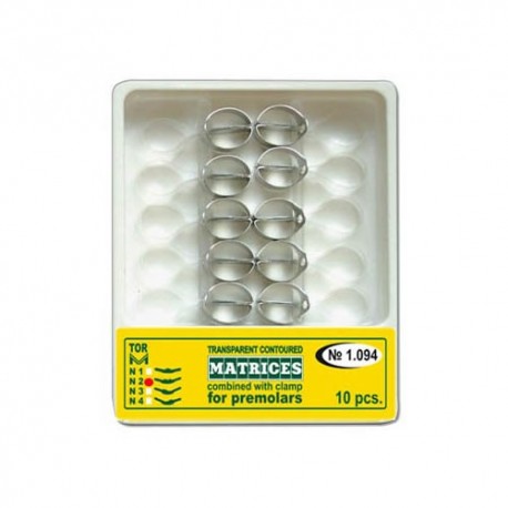 Matrici celuloid conturate cu cleme, molar, 1.094, 10 buc - TOR VM