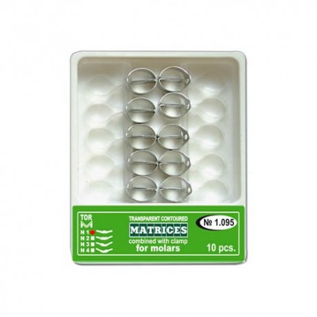 Matrici celuloid conturate cu cleme, molar, 1.095, 10 buc - TOR VM
