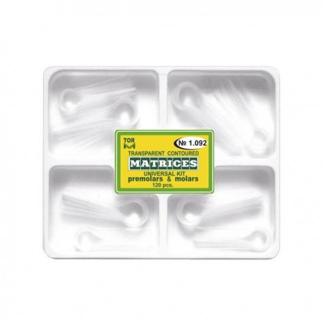 Kit matrici transparente conturate, molari, premolari 1.092, 120 buc - TOR VM