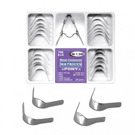 Kit matrici metalice conturate "Pony" 1340, 35-50 microni + clema - TOR VM