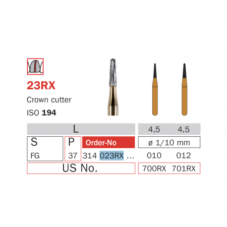 Freze de ablatie 23RX 012 - Diaswiss (de taiat coroana)