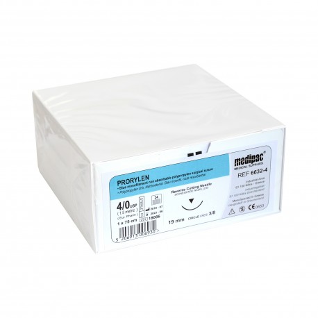 Fir Sutura Neresorbabil Propylen 4/0 19 mm 3/8 Triunghiular 75 cm
