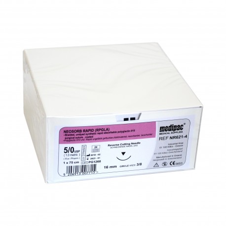 Fir sutura resorbabil Neosorb Rapid RPGLA 5/0 16 mm 3/8 triunghiular 75 cm